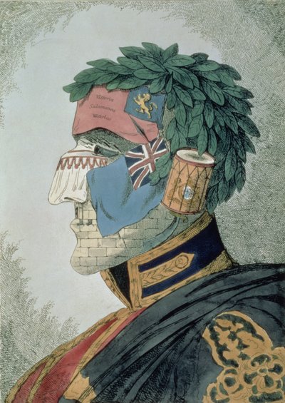 Retrato de un noble duque, caricatura de Arthur Wellesley, Duque de Wellington (1769-1852) publicado en 1829 de English School